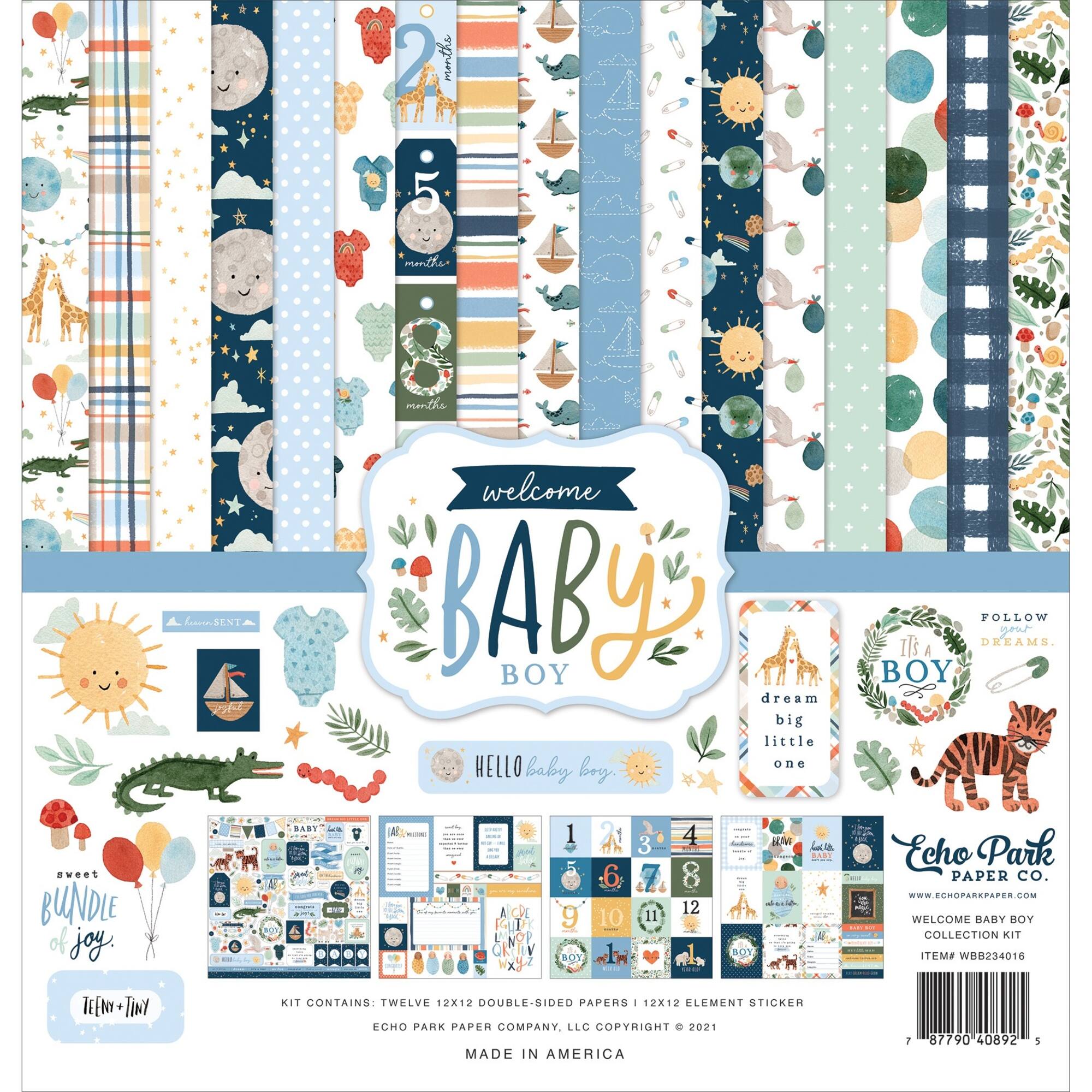 Echo Park Collection Kit 12"X12"-Welcome Baby Boy